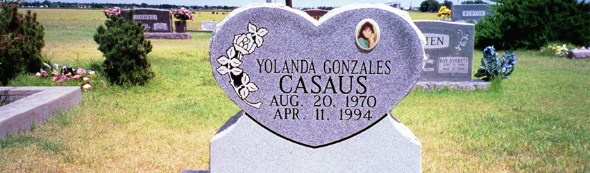 A heart-shaped headstone