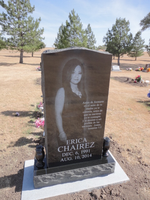 A headstone for Erica Chairez