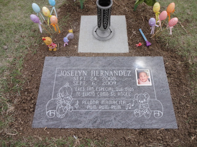A headstone for a baby