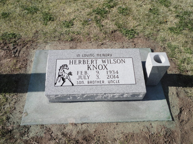 A headstone for Herbert Knox