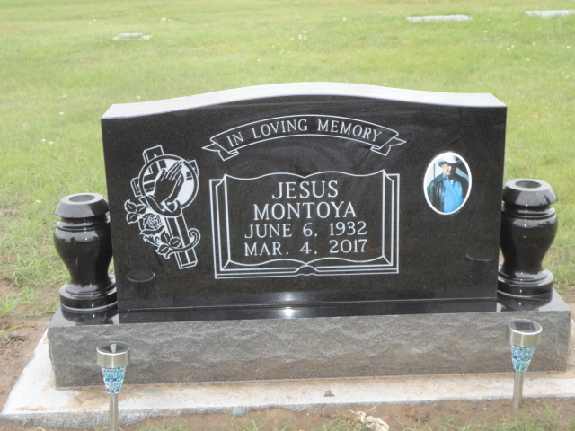 A headstone for Jesus Montoya