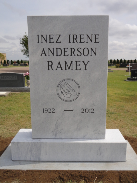 A monument for Inez Irene Anderson Ramey