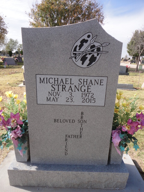 A headstone for Michael Shane Strange