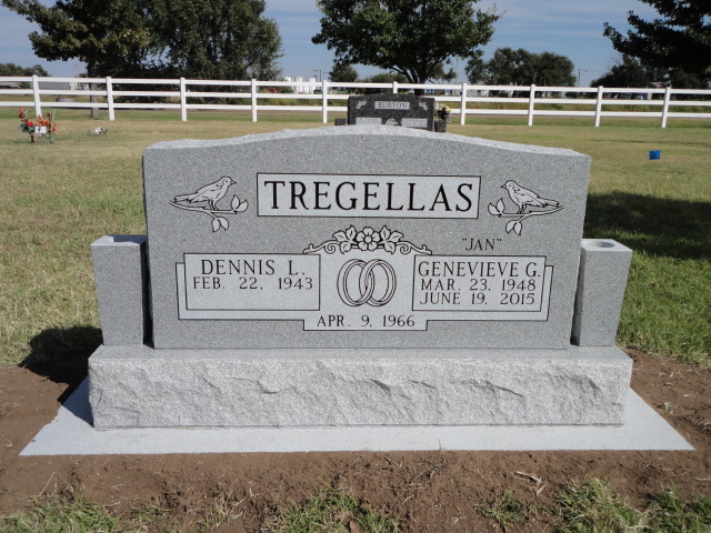 A monument for Dennis and Genevieve Tregellas