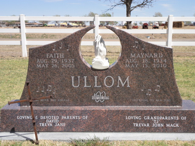 A monument for Faith and Maynard Ullom